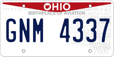 OH license plate GNM4337
