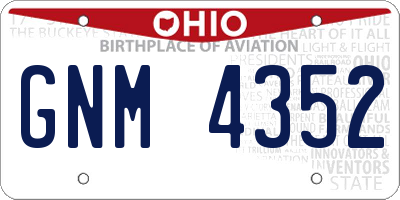 OH license plate GNM4352