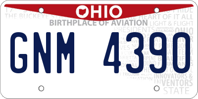 OH license plate GNM4390