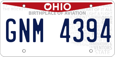 OH license plate GNM4394
