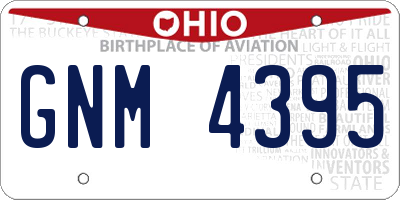 OH license plate GNM4395