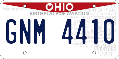 OH license plate GNM4410