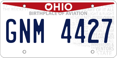 OH license plate GNM4427