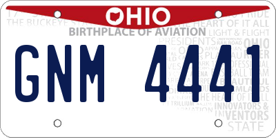 OH license plate GNM4441