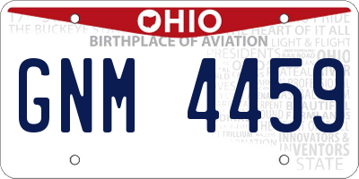 OH license plate GNM4459