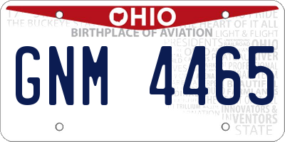 OH license plate GNM4465