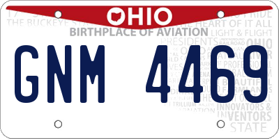 OH license plate GNM4469