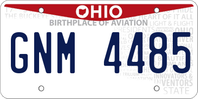 OH license plate GNM4485