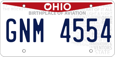OH license plate GNM4554