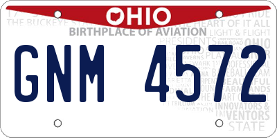 OH license plate GNM4572