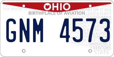 OH license plate GNM4573