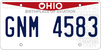 OH license plate GNM4583