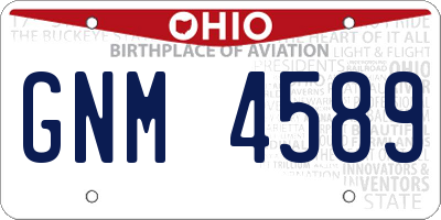 OH license plate GNM4589