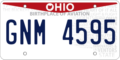 OH license plate GNM4595