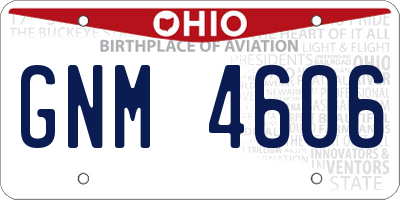 OH license plate GNM4606