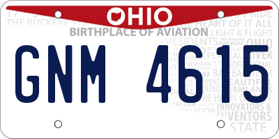 OH license plate GNM4615