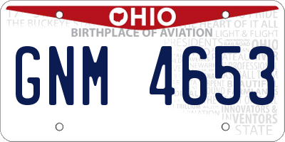 OH license plate GNM4653