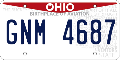 OH license plate GNM4687