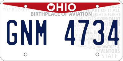 OH license plate GNM4734