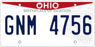 OH license plate GNM4756