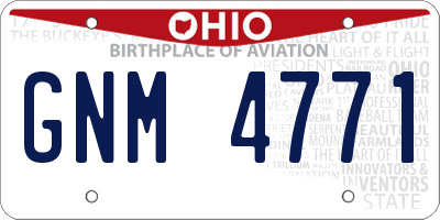 OH license plate GNM4771