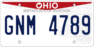 OH license plate GNM4789
