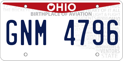 OH license plate GNM4796