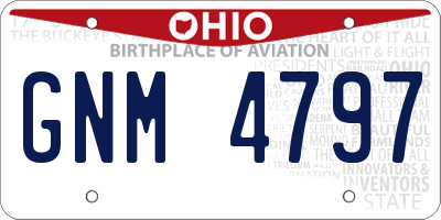OH license plate GNM4797