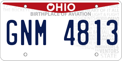 OH license plate GNM4813