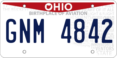 OH license plate GNM4842