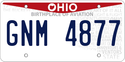 OH license plate GNM4877