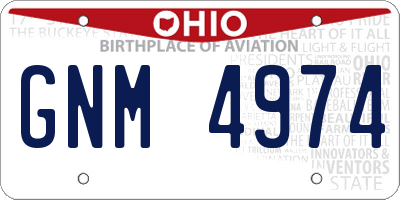 OH license plate GNM4974