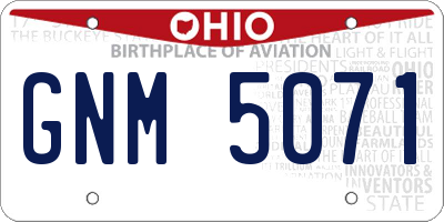 OH license plate GNM5071