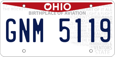 OH license plate GNM5119