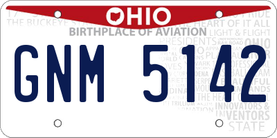 OH license plate GNM5142