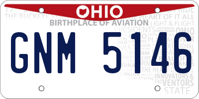 OH license plate GNM5146