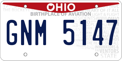 OH license plate GNM5147