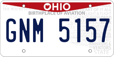 OH license plate GNM5157
