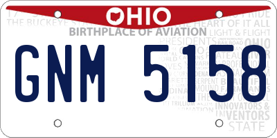 OH license plate GNM5158