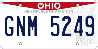 OH license plate GNM5249