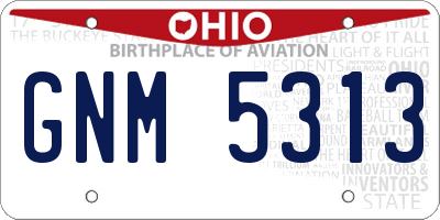 OH license plate GNM5313