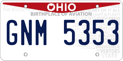 OH license plate GNM5353
