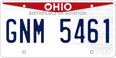 OH license plate GNM5461
