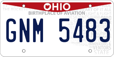 OH license plate GNM5483