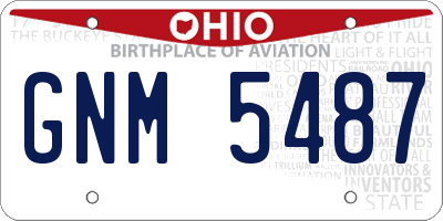OH license plate GNM5487