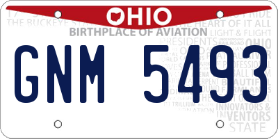 OH license plate GNM5493