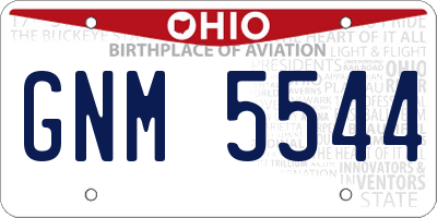 OH license plate GNM5544