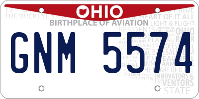 OH license plate GNM5574
