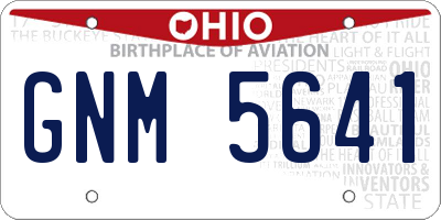 OH license plate GNM5641