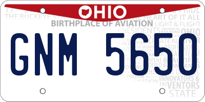 OH license plate GNM5650